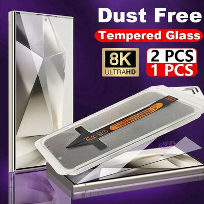 1-2PCS Dust Free Tempered Glass For Samsung Galaxy S24 Ultra Screen Protector Install Box For Samsun