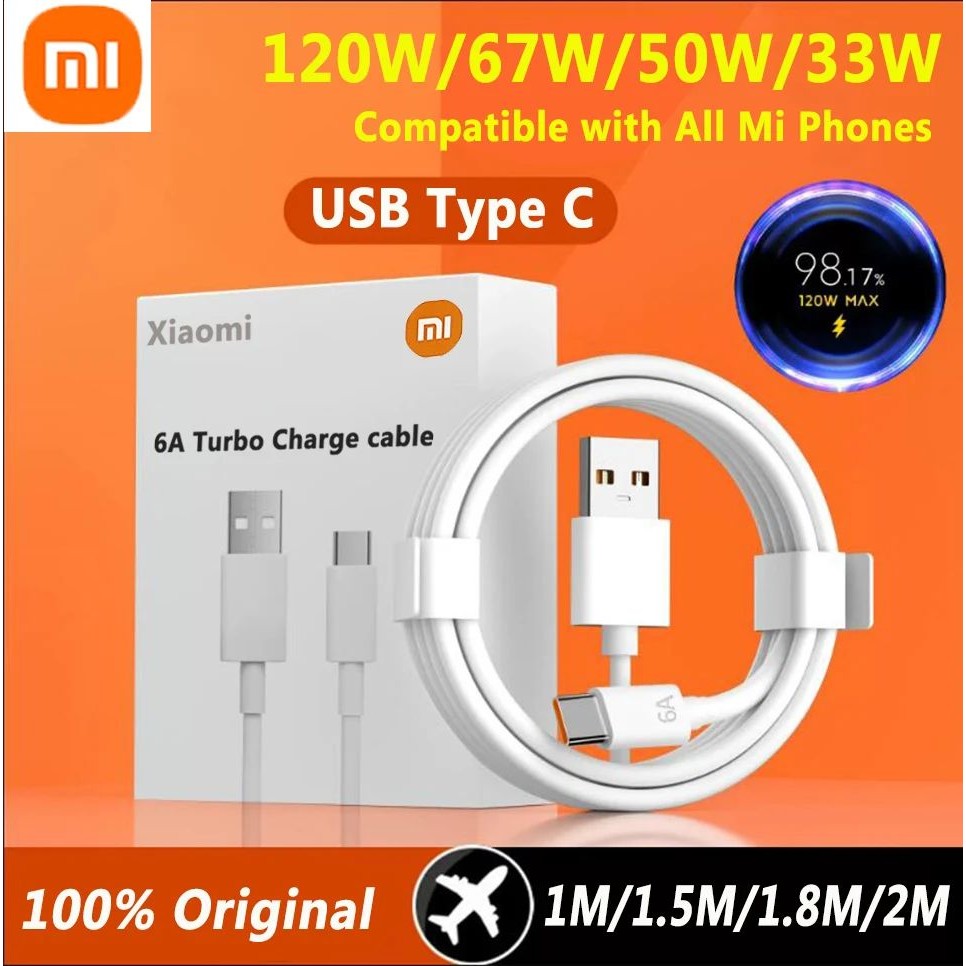 Usb Type C Cable Original Turbo Charge Cabo 120w 33w Quick C