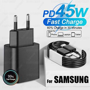 PD 45W USB C Charger Super Quick Charging Adapter For Samsung Galaxy S24 S23 S22 Ultra A54 A15 A55 5