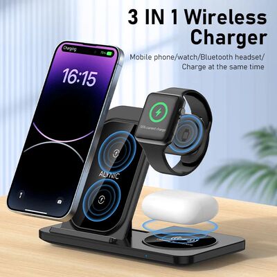 3In1 Wireless Charger Stand Pad For iPhone 15 14 13 12 11 X