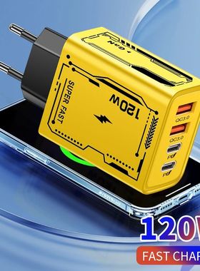 USB C Charger 120W Quick Charging Adapter Multiport PD Type C Mobile Phone Charger EU/US Plug For iP