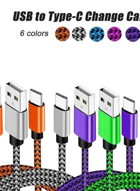 USB A to Type C Quick Nylon Braided Cables Quick Charger Cable For iPhone Samsung Mobile Phone Charg