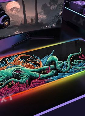 Large RGB Mouse Pad XXL Gaming Mousepad LED Mouse Mat Octopu