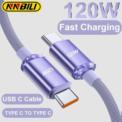 120W USBA To Type C To USBC Cable For iPhone 15 series PD Quick Charging USB C Data Cord For OPPO Sa