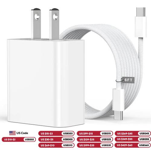 40W PD Quick Charger For iPhone 17 16 15 Pro Max USB C to C Quick Charging Cable For Samsung S25 S24