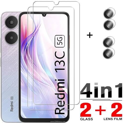4in1 Tempered Glass For Redmi 13C 5G Camera Lens Screen Protector Film for Redmi 14C 13 C Redmi13C G