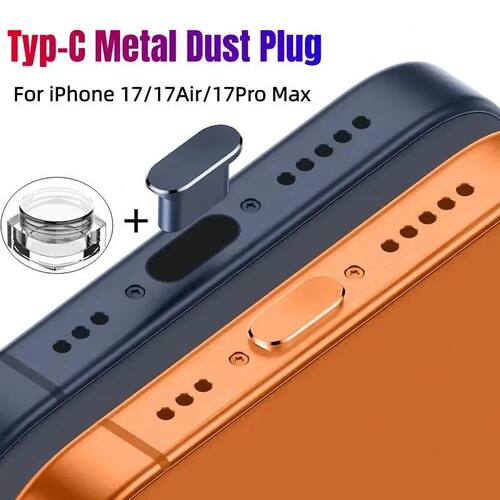 1Set Metal Dust Plug with Box for iPhone 17 Pro Max Type-C U
