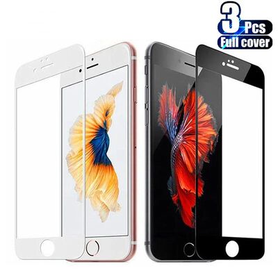 3PCS Full Cover Tempered Glass for iPhone 7 8 6 6S 14 15 Plus SE Screen Protector for iPhone 13 12 1