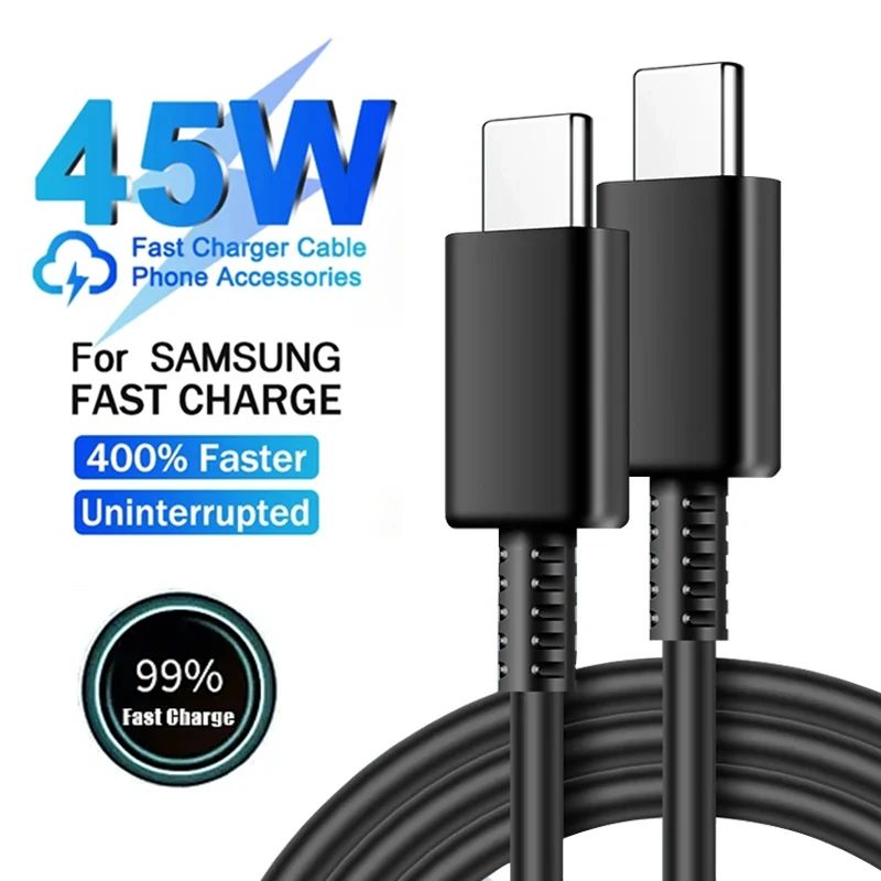 5A 45W PD Super Quick Charge USB C Cable For Samsung S21 FE S22 S23 S24 Plus Note 20 Ultra A34 A53 A