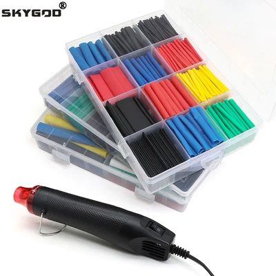 102-750pcs 2:1 Thermoresistant Tube Heat Shrink Wrapping Kit Assorted Wire Cable Insulation Sleeving