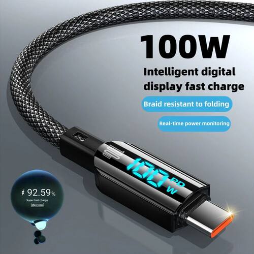 100W 6A Type C PD Quick Charger 3.0 Cable For Samsung Huawei