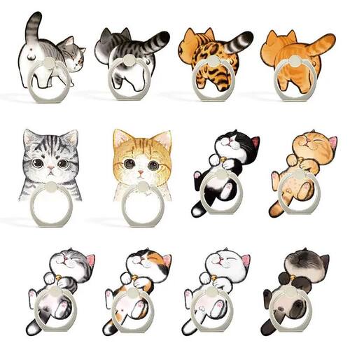 12 Styles Cute Cats Animals Phone Holder Ring Mobile Phone S