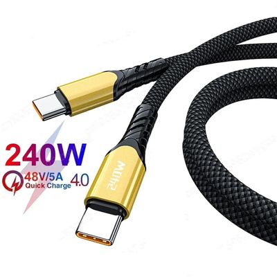 240W USB Type C Cable PD Quick Charging Phone Charger Data Cord For iPhone Samsung Huawei USB C to U