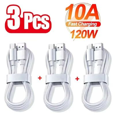 3PCS 100W 10A USB Type C USB Cable Super Quick Charing Line for Samsung Huawei Honor Quick Charge US