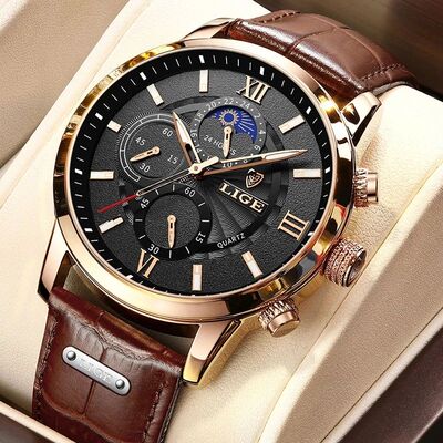 New Mens Watches Leather Casual Quartz Watch Men's Sport Wat