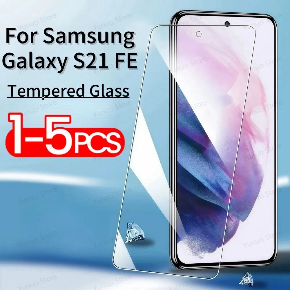 1-5PCS Tempered Glass For Samsung Galaxy S21 FE 5G 4G Screen Protector Anti Scratch Clear HD Protect