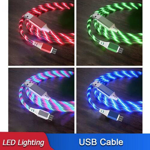 2.4A Glowing Type C Cable For iPhone 14 13 Pro Max LED Light