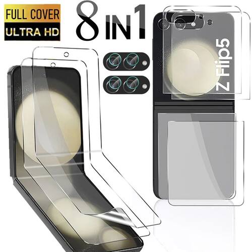 8in1 Soft Hydrogel Front Film Protector for Samsung Galaxy Z Flip 5 Tempered Glass Film Back Screen