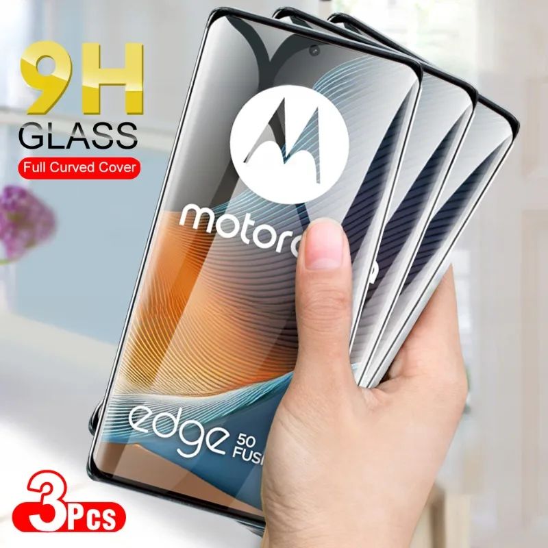 3Pcs 9H Cuvred Glass Cover For Motorola Moto Edge 50 Fusion 40 Neo 5G Screen Protector Tempered Glas