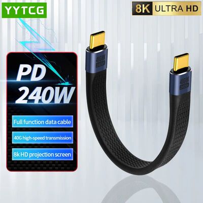 PD Quick Charging Cable For Samsung Huawei Macbook Pro iPad 240W USB4 Cable 40Gbps USB C to USB Type