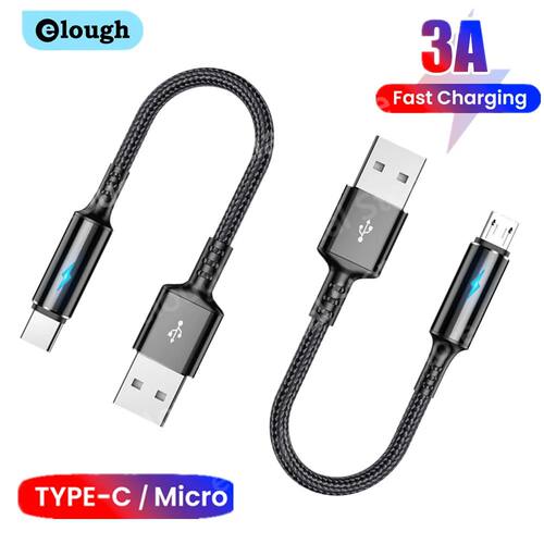 0.25M Short Cable Micro USB Type C Cable Portable Quick Charging Data Cord For Power Bank Huawei 3A