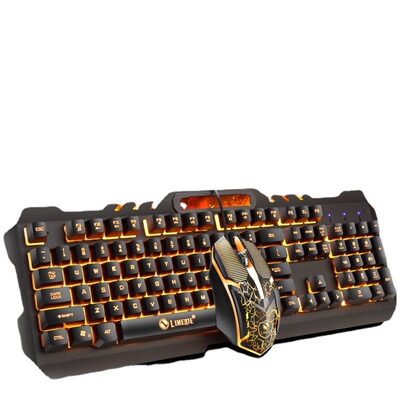 T21 Backlit Computer Keyboard Mouse Set Wired Gaming Keyboar