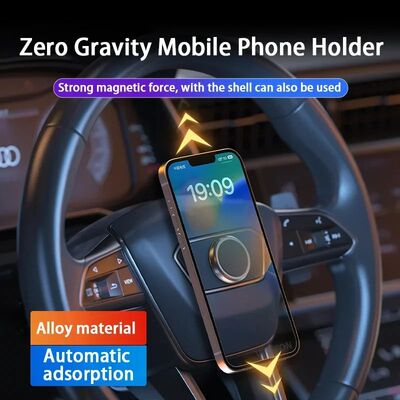 Mini Magnetic Car Phone Holder Stick on Steering wheel Mobil