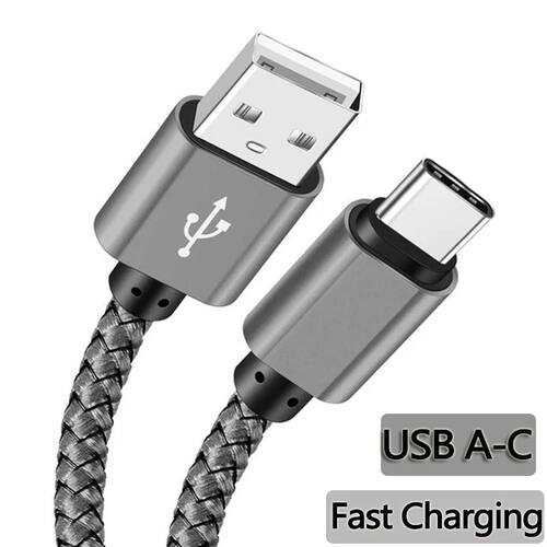 Nylon Data Cable Quick Charger USB A to Type C Charging Cabl
