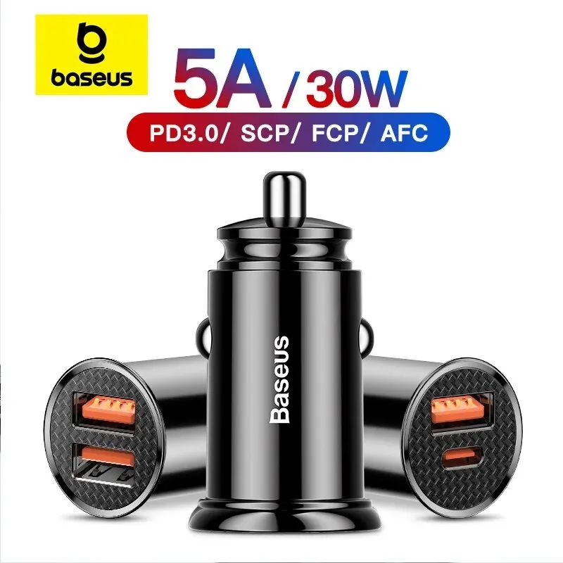 30W USB Car Charger Quick Charge 4.0 3.0 FCP SCP USB PD For iPhone 12 13 14 Pro Quick Charging Car P