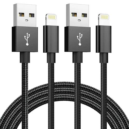 2pcs USB Cable For iPhone 14 13 12 11 Pro Max X XR 6s 7 8 Plus ipad 1m Lead Mobile Phone Quick Charg