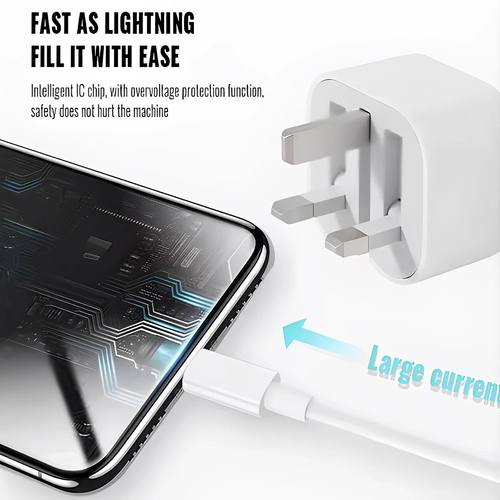 Quick Charger with PD Ports Charger for iPhone for galaxy 100-240V UK Plug PD Charger Adapter Sleek
