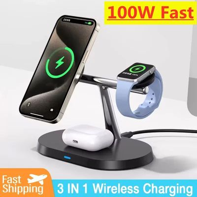 100W Magnetic Wireless Charger Stand For iPhone 16 15 14 13