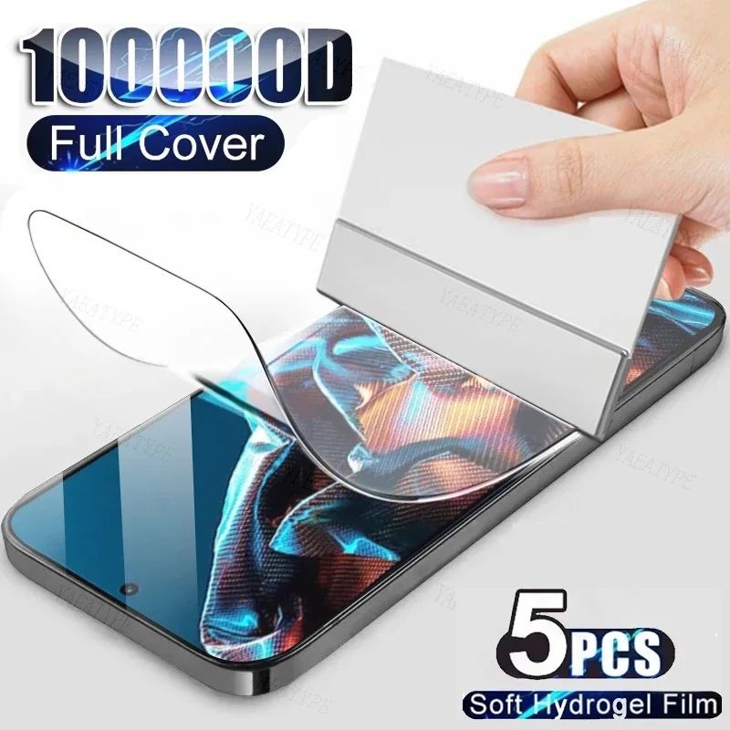 5PCS Hydrogel Film For Poco X5 X4 X3 F5 Pro Screen Protector For Poco M5 M5S M3 M4 M6 Pro F3 F4 GT P