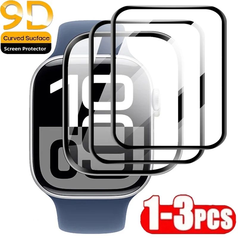1-3PCS Curved Screen Protector For Apple Watch Series 10 42MM 46MM Soft Tempered Glass Film for iWat