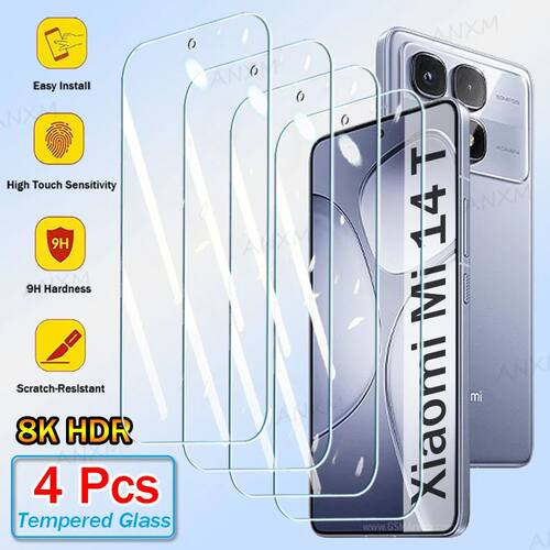 2-4Pcs Tempered Glass For Mi 14T 14 T Pro Screen Protectors Protective Glass Film