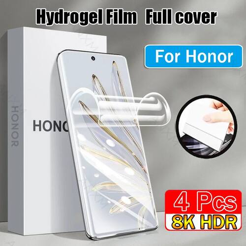 4Pcs Hydrogel Film For Honor 100 90 80 60 70 Pro Plus Screen Protector Gel Film For Honor 100 90 70