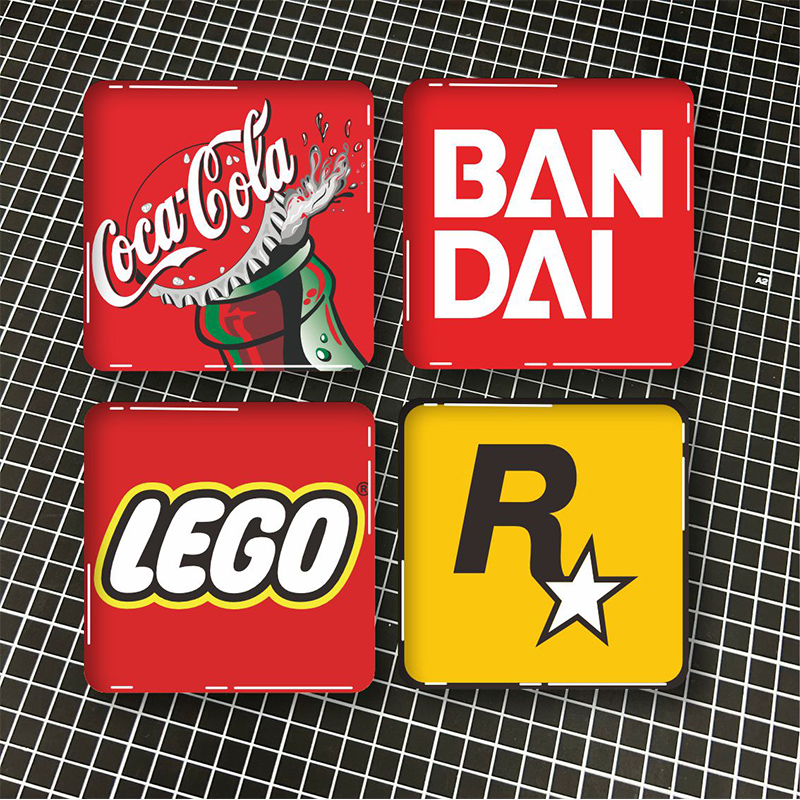 可口可乐R星乐高汽车贴潮牌港风划痕遮挡赞助商万代滴胶水晶车贴