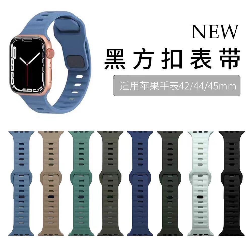 适用华强北apple watchs11运动Ultra4硅胶表带苹果iwatchs987腕带图片