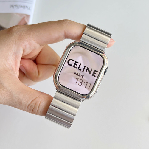 苹果华强北通用手表表带一株s9s8高级钢带金属简约不锈钢iwatch9