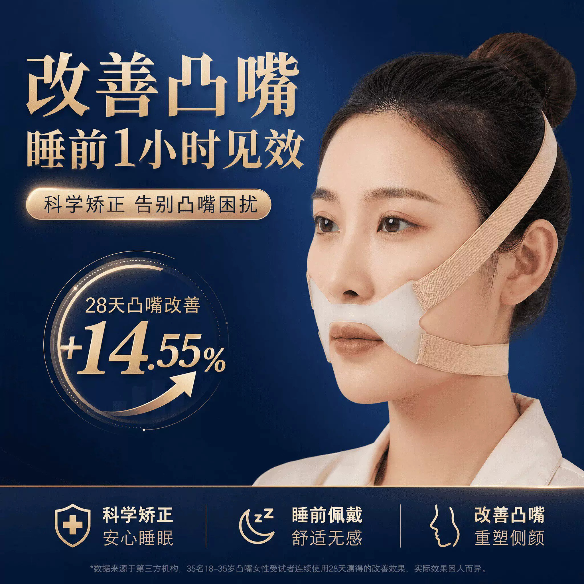 韩国改善凸嘴法令纹瘦脸神器术后鼻基底塑形V脸睡眠面罩科学矫正