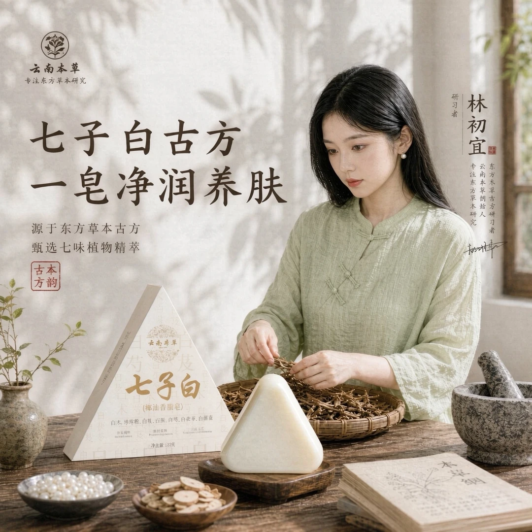 七子白洁面皂洗脸洗澡皂女手天然洁香皂官方植物配方沐浴手工皂