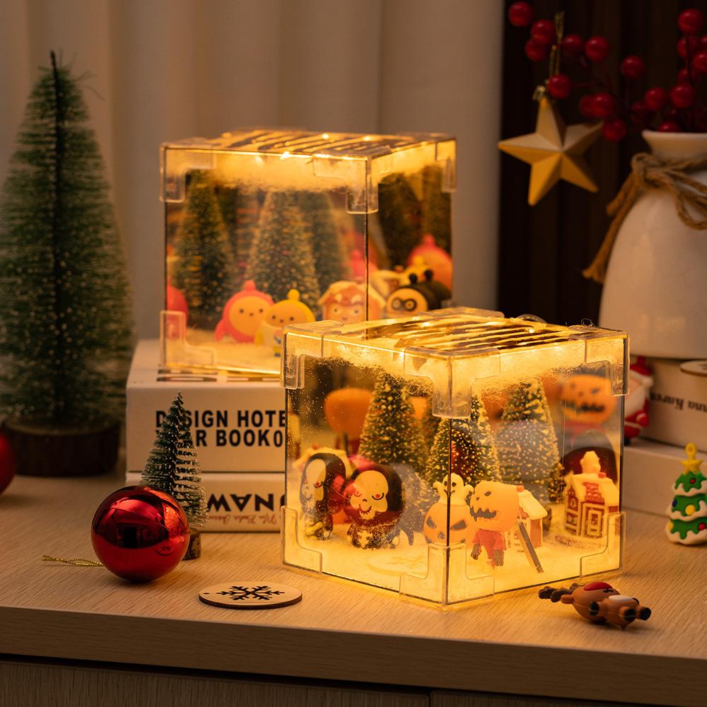 发光圣诞节装饰魔方材料包氛围灯