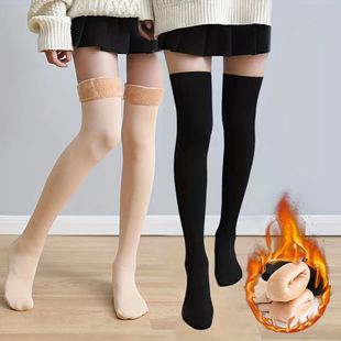Winter Women Stockings Solid Thickened Over The Knee Socks F