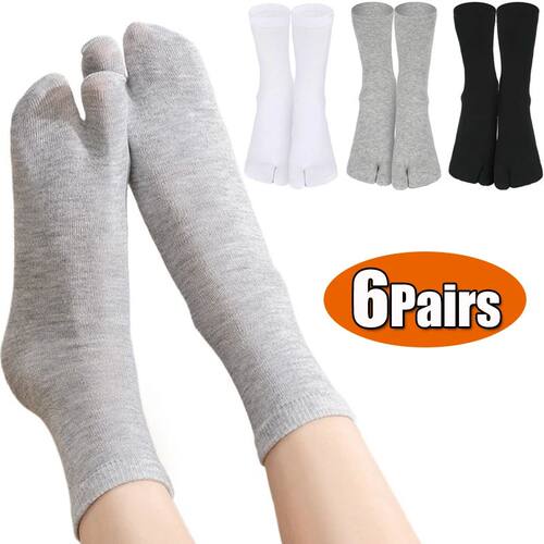 3/6 Pairs Tabi Toe Socks for Men Women Fashion Japanese Styl