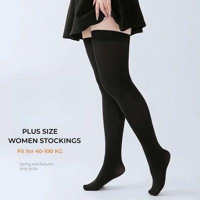 Plus Size Women Stockings Over Knee Socks Thigh High Socks L