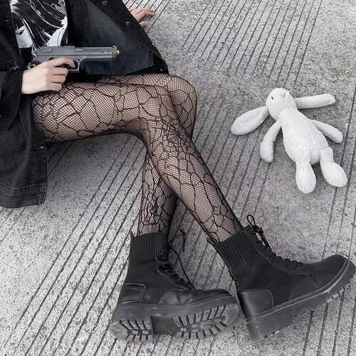 Daily Fishnet Stockings Lace Patterned Tights High Waist Pan