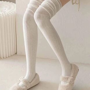 Women Solid Stocking Thigh Socks Stretchy Knee Over Color