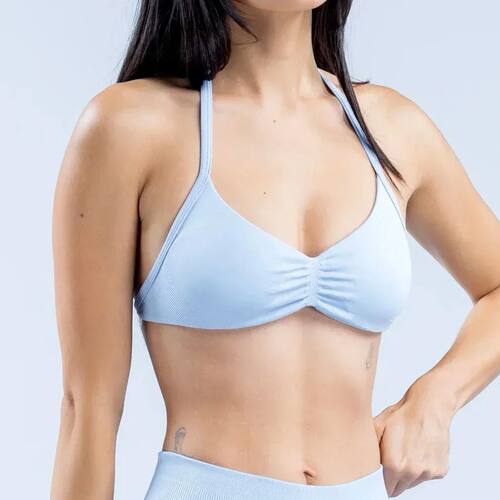 Sport Bra Strappy Bra Top Women High Support Thin Strap Halt