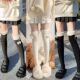 Ball Long Socks Lolita Knee Wool Women for Fur Over Thi