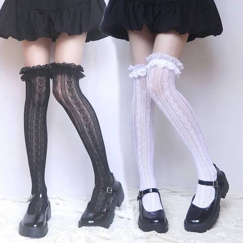 Socks Women Thigh High Lace Cute Lolita Style Warm Stockings